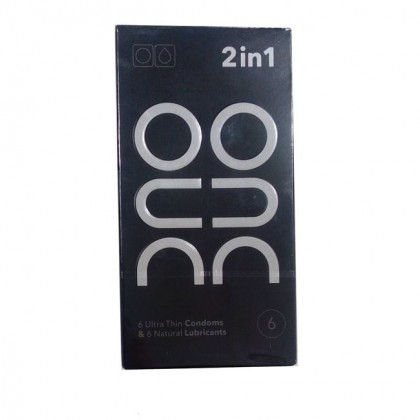 DUO 2 in 1 Ultra Thin Condoms & Natural Lubricants 6τμχ