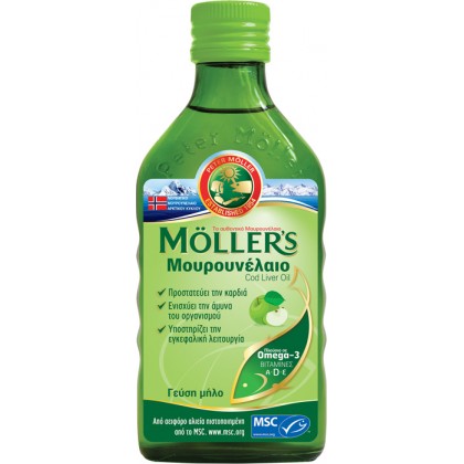 Moller's Μουρουνέλαιο Cod Liver Oil 250ml Μήλο