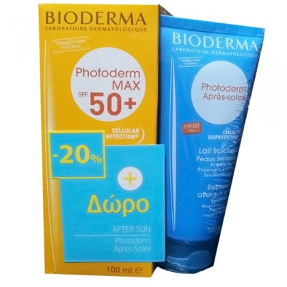 BIODERMA PHOTODERM MAX SPF50+ LAIT 100ML + ΔΩΡΟ APRES SOLEIL LAIT 100ML