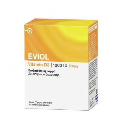 EVIOL Vitamin D3 1200iu 30mcg 60 Μαλακές Κάψουλες