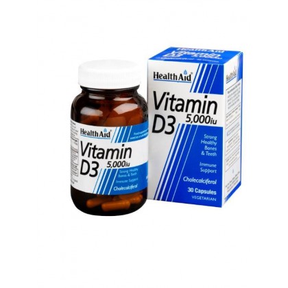 HEALTH AID Vitamin D3 5000i 30 Kάψουλες