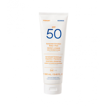Korres Yoghurt Sunscreen Emulsion Face & Body Spf50 for Sensitive Skin 250ml 