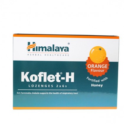 HIMALAYA Koflet-H Lozenges 2X6 Παστίλιες Με Γεύση Πορτοκάλι 12 Τεμάχια