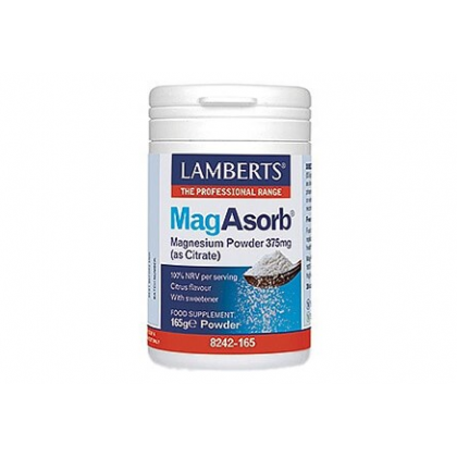  Lamberts Mag Asorb Magnesium Powder 375mg (as Citrate) 165gr