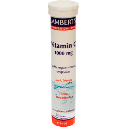 LAMBERTS Vitamin C 1000mg 20 Αναβράζοντα Δισκία