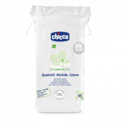 CHICCO Μαντηλάκια από Μαλακό Βαμβάκι 60τμχ.