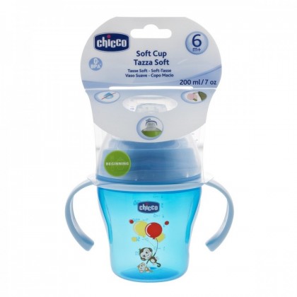 Chicco Κύπελο με Μαλακό Στόμιο Μπλε 6m+ 200ml