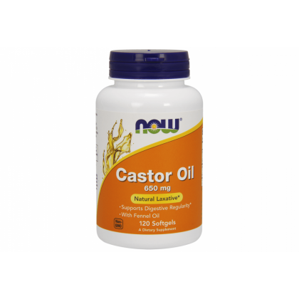 Now Foods Castor Oil 650mg, 120 Softgels