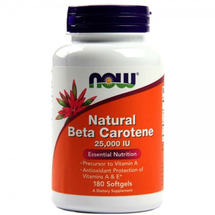 Now Foods Natural Beta Carotene 25000 IU, 90 Softgels