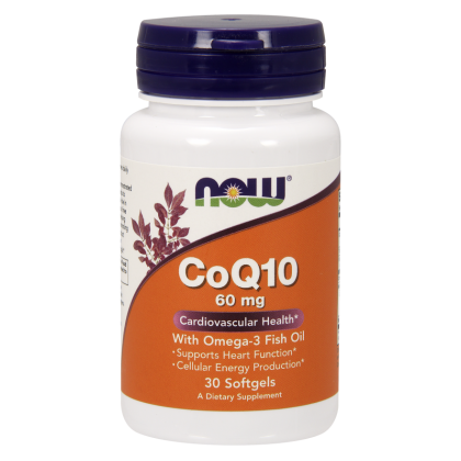 Now Foods CoQ10 60mg With Omega 3 Fish Oil 30 Softgels