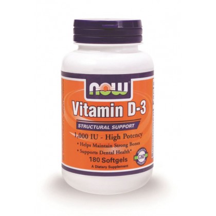 Now Foods Vitamin D3 1.000 IU 180 Softgels