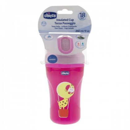 Chicco Κύπελλο Ροζ με Καλαμάκι 18m+ 266ml