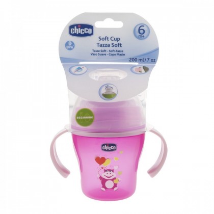 Chicco Κύπελο με Μαλακό Στόμιο Ροζ 6m+ 200ml