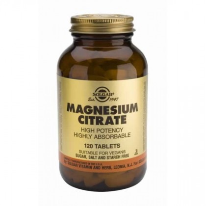 SOLGAR Magnesium Citrate 200mg 120 Ταμπλέτες