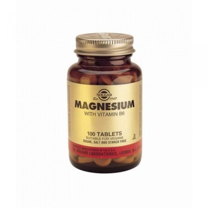 SOLGAR Magnesium+B6 100 Ταμπλέτες