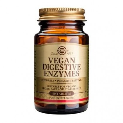 SOLGAR Vegan Digestive Enzymes 50 Ταμπλέτες