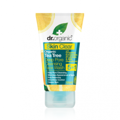 DR.ORGANIC Skin Clear Organic Tea Tree Deep Pore Cleansing Face Wash 125ml
