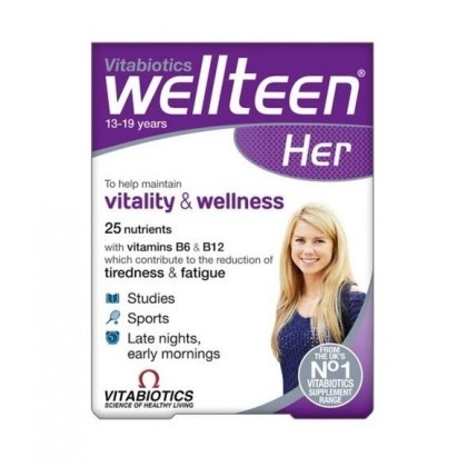 VITABIOTICS Wellteen Her για Έφηβες και Νέες Γυναίκες 30 Ταμπλέτες