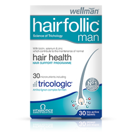 VITABIOTICS Wellman Hairfollic (TRICOLOGIC) Men 60 Ταμπλέτες