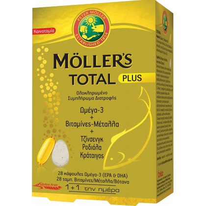Moller's Total Plus Ωμέγα 3 28 κάψουλες Βιταμίνες & Μέταλλα