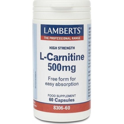 LAMBERTS L-Carnitine 500mg New Higher Strength 60 Κάψουλες