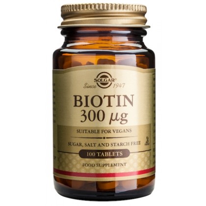 SOLGAR Biotin 300mg 100 Ταμπλέτες