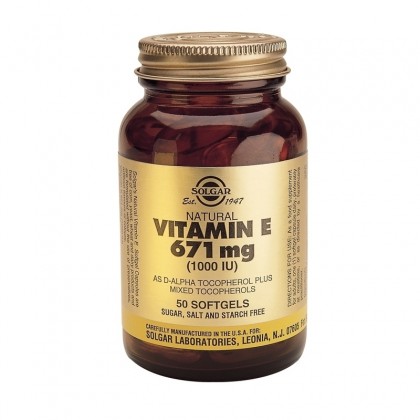 SOLGAR Vitamin E 1000 IU 50 Κάψουλες