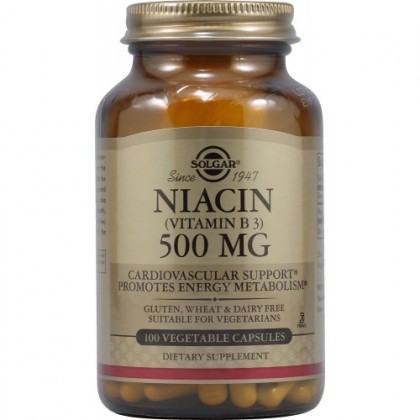 SOLGAR Niacin 500mg 100 Κάψουλες
